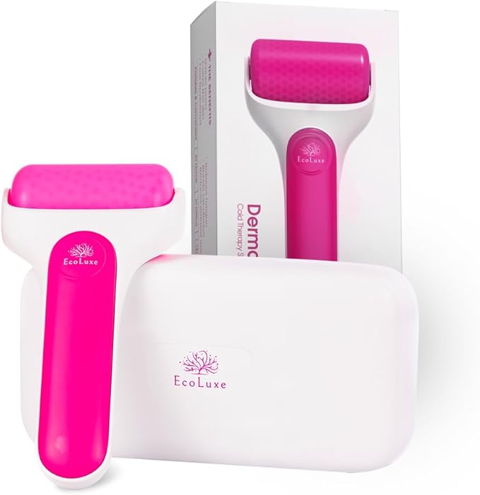 Skincare Ice Roller- Premium Facial & Eye Massage Roller with Freezer Case for Extended Cooling, Pain & Shingles Relief, Reduce Puffiness & Redness, Lymphatic Drainage, & Sun Relief