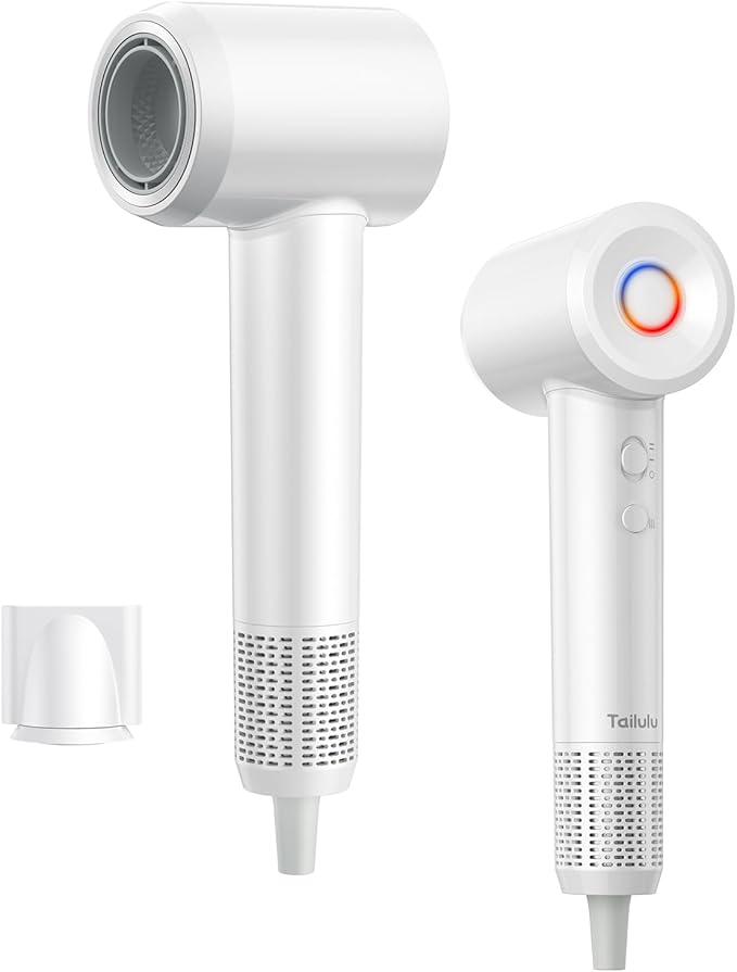 Hair Dryer, 160000 RPM High-Speed Ionic Blow Dryer Portable Professional Lightweight Hair Dryers with 200 Million Negative Ions, Fast-Drying, Quiet Hair Dryer with Nozzle for Home, Salon, Travel（HF03）