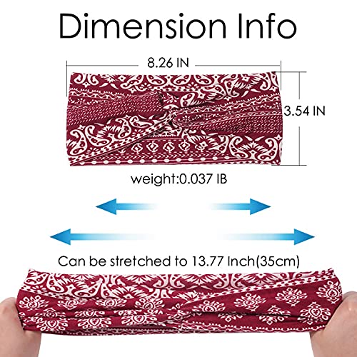 Artilady 6 Pack Wide Boho Headbands for Women - Soft Yoga Elastic Hair Bands for Girls Workout Running Sport Headwrap Non-slip Breathable (Patterned)