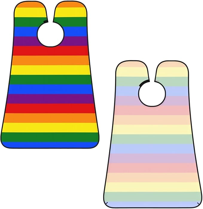 Non-Stick Beard Shaving Bib, Hair Catcher Apron with Suction Cups, Waterproof Grooming Tool for Men Husband, LGBT Pride Flag Rainbow Shave Bib