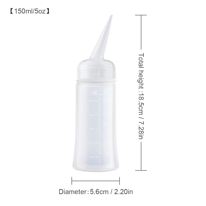 Driwe Applicator Bottles for Hair - 5oz Squeeze Bottle with Angle Tip - Pack of 2