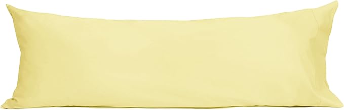 Sunflower Body Pillowcase 100% Cotton Long Pillow Cover/Case Envelope Closure 1 Pack, 21×54 inches Honeyed Straw, Soft and Breathable