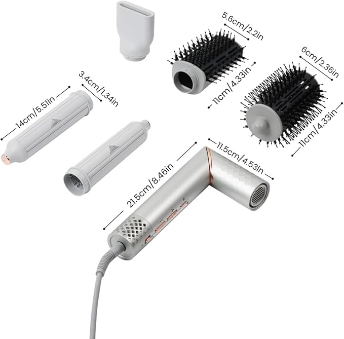 GLAMUP 5-in-1 Flexible Styler Multi Hair Styler - Advanced High-Speed Hair Dryer, Magic Styler with Tight Grip, for Travel, Fast Drying, No Heat Damage, Gift Set