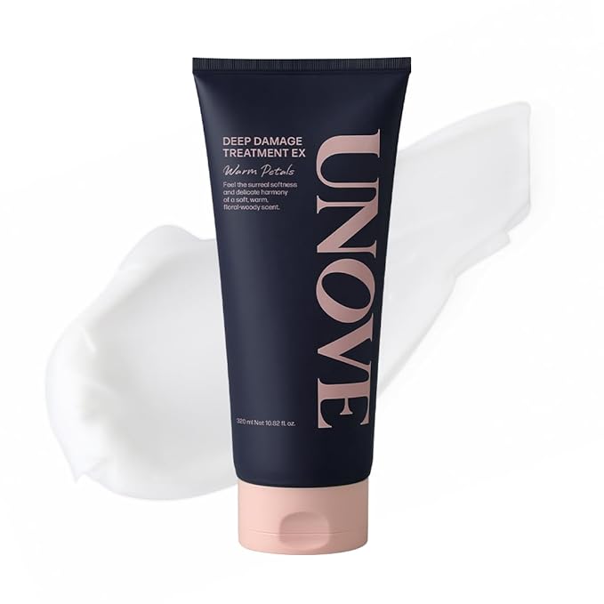UNOVE Deep Damage Treatment Ex - Protein Hair Treatment & Hair Mask for Damaged Hair | Deep Conditioning & Keratin Hair Mask for Dry, Frizzy Hair | Korean Hair Care | Warm Petal, 10.82 fl oz