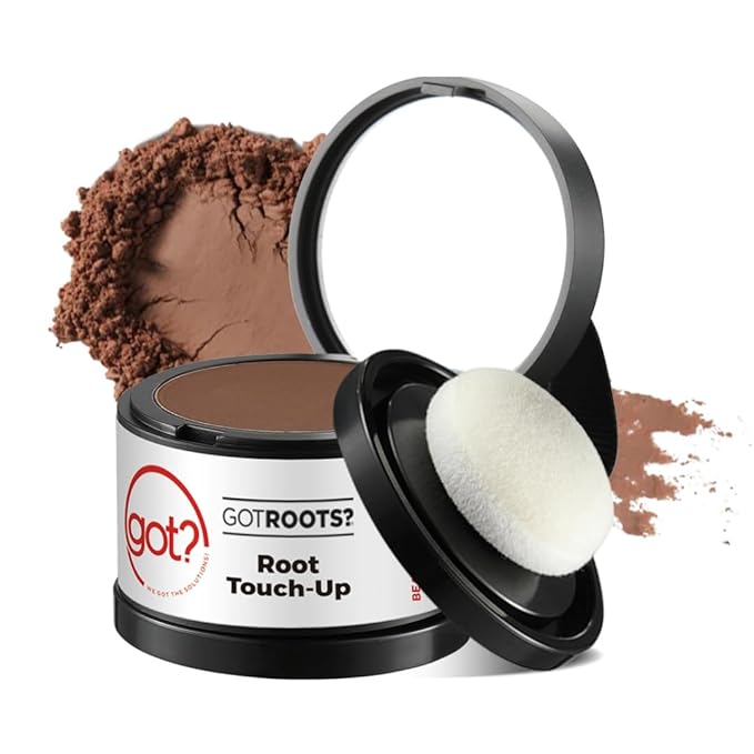 Got? Roots - Root Touch Up Hair Color, Brow, Beard, Hairline & Bald Spot Concealing Powder - Gray Root Coverage for Women & Men - 0.14 OZ Tub (Auburn, Pack of 2)