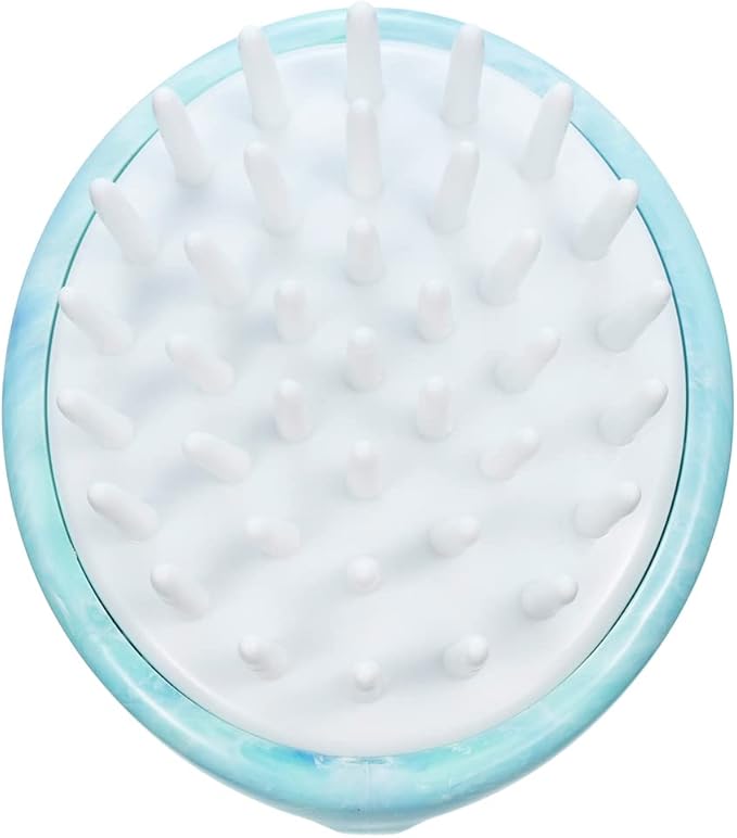 Shampoo Massager Brush, Scalp Massager and Exfoliator Features Soft Bristles to Aid in Dandruff Relief, Increase Circulation, Stimulate Hair Growth for Healthy Looking Hair (Blue Marble)