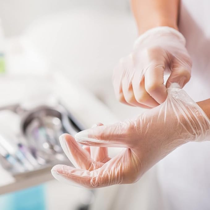 TRONEX 1000 Pack Synthetic Medium 5 Mil Vinyl Exam Gloves, Extra Strength, Vinyl Medical Disposable Gloves, Powder Free