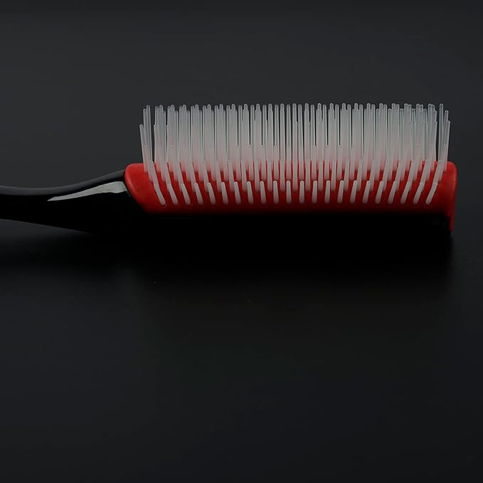 Classic Styling Hair Brush for Wet or Dry Curly Hair. 9 Row Black Brush for Detangling, Separating, Shaping