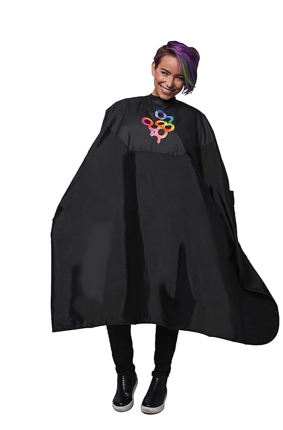 FRAMAR Color Cover Salon Cape – Hair Cape with Snap Closure and Rubberized Chest, For Hair Dye, Hair Color, Cosmetology Supplies and Hair Coloring