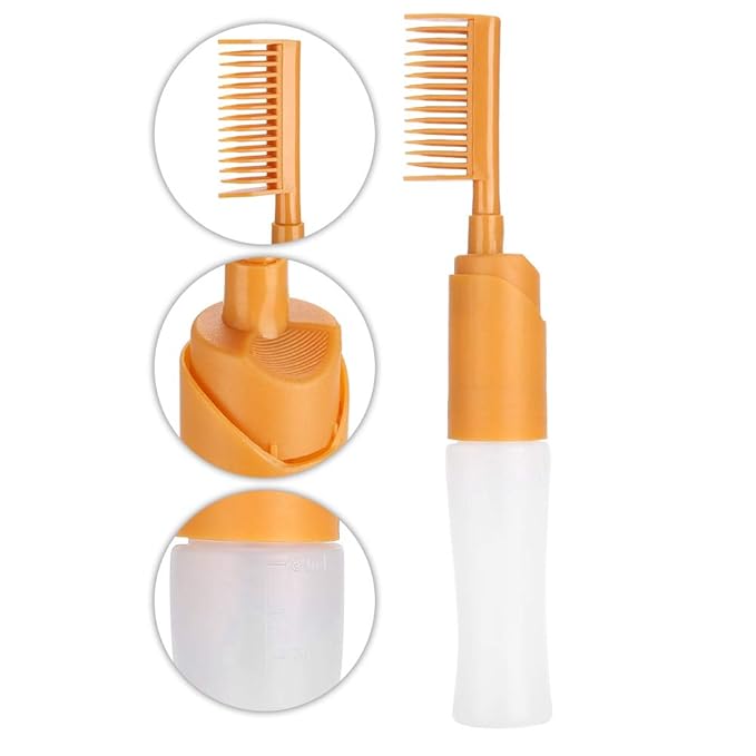 Jadeshay Root Comb Applicator Bottle for Hair Dye, 110ml PP Material, With Comb, Graduated Bottle, Easy to Use, Wide Application, Liquid, 1 Count, all hair colors, Suitable for Home and Salon Use