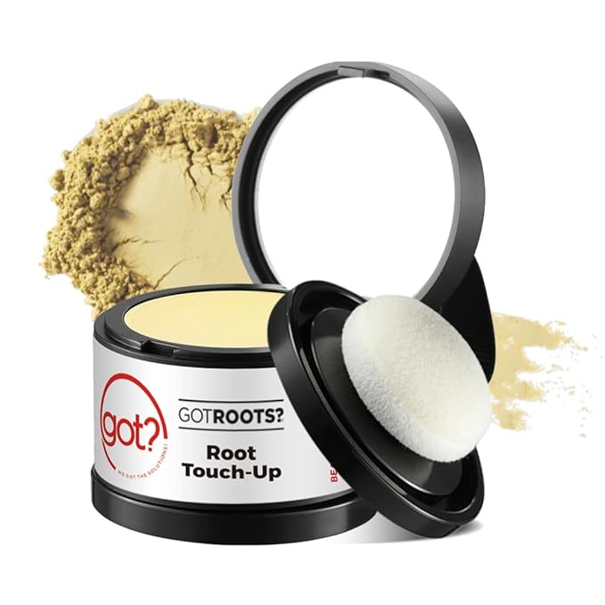 Got? Roots - Root Touch Up Hair Color, Brow, Beard, Hairline & Bald Spot Concealing Powder - Gray Root Coverage for Women & Men - 0.14 OZ Tub (Light Blonde, Pack of 2)
