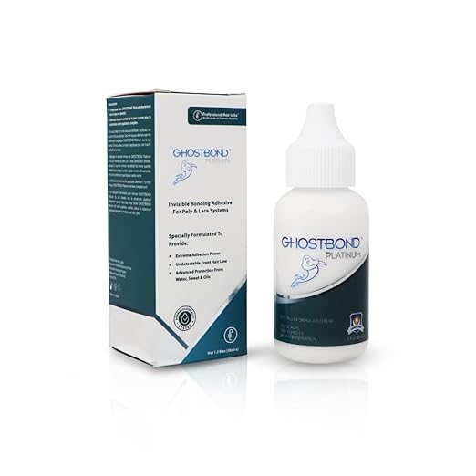 GHOSTBOND Platinum Water Resistant Wig Glue for Extreme Heat - 1.3oz - Hair Replacement Adhesive for Poly and Lace Wigs. Invisible Bonding Hair Adhesive - Strong Hold Lace Front Glue