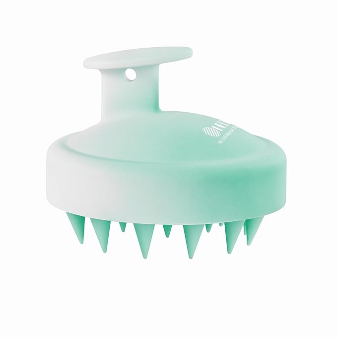 HEETA Scalp Massager Hair Growth, Soft Silicone Scalp Scrubber Shampoo Brush for Exfoliation, Dandruff Removal Head Massage Stress Relax, Wet & Dry Use for Thick Thin Curly Hair Care, Gradient Green