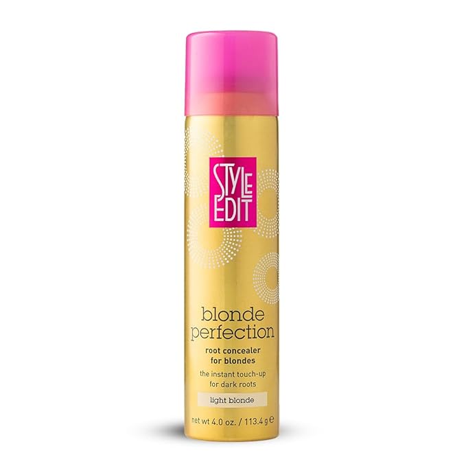 Style Edit LIGHT BLONDE Root Concealer Touch Up Spray (Multiple Colors Available) Instantly Covers Greys And Dark Roots - Professional Salon Quality Blonde Perfection Grays Cover Up Hair Products for Women 4 Ounce