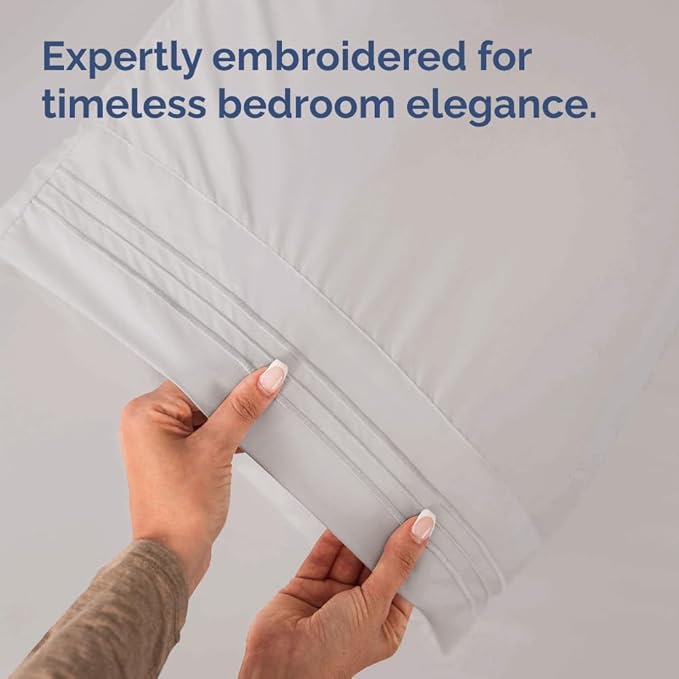 Queen Pillow Cases Set of 6 - Ultra Soft Hotel Quality Pillowcase Covers - Comfy, Cozy & Wrinkle Free - Shrink, Stain & Fade Resistant - Machine Washable Pillow Protectors - 6 Piece Set - Light Grey