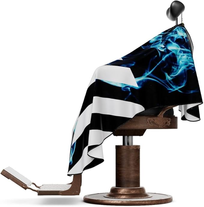 Professional Barber Cape - Hair Cutting Cape with Adjustable Neck Closure, Salon Quality Styling Cape for Hairdressers and Barbers - Blue Smoke
