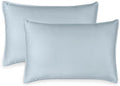 Queen Pillowcases by Pure Bamboo, Genuine 100% Organic Viscose Derived from Bamboo, Luxuriously Soft & Cooling, Double Stitching, Envelope Closure (2 Queen Pillowcases, Glacier)