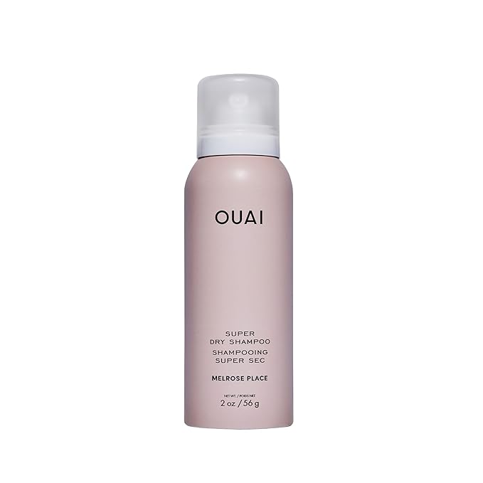 OUAI Super Travel Size Dry Shampoo - Volumizing Dry Shampoo - Absorbs Oil, Dirt & Sweat - Blends Seamlessly into Hair with Zero Residue & Enriched with a Long-Lasting Scent - Melrose Place (2 oz)