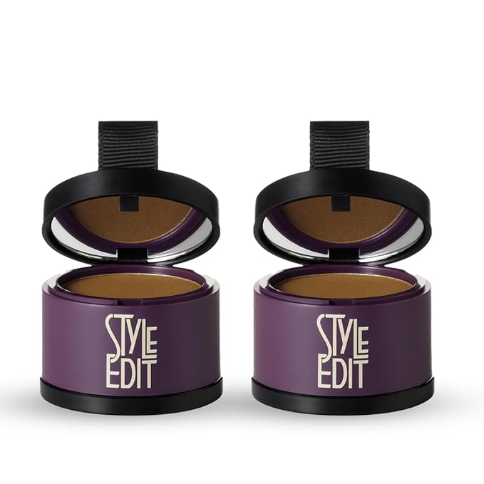 Style Edit Root Touch Up Powder for Medium Brown Hair | Cover Up Hair Color for Grays and Roots Coverage | Mineral Infused Binding Hairline Powder 2 Pack