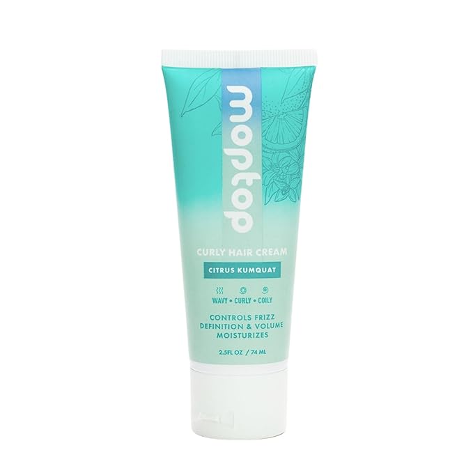 MopTop Curl Cream - Moisturizing Curl Activator for Frizz Control & Volume, Curl Styling Cream for Wavy, Curly & Coily Hair, Made with Junk-Free Natural Ingredients (Citrus Kumquat Fragrance, 2.5oz)