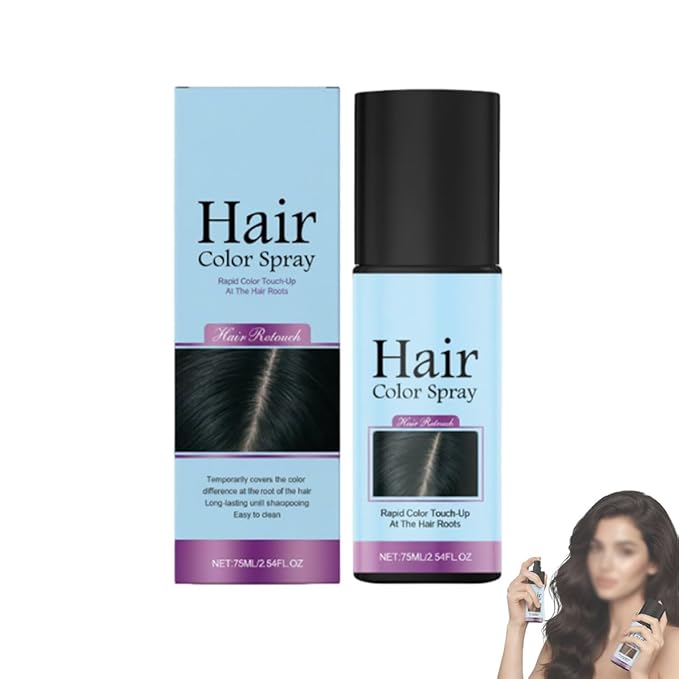 Temporary Root Touch Up Spray,Temporary Root Touch Up Hair Color Spray,Instant Covers Grey Hair (Black)