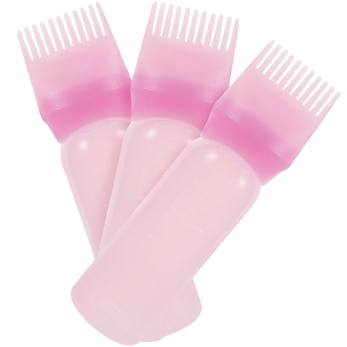Hair Oil Applicator Bottles Root Comb Applicator for Hair Coloring and Styling Pink Salon Use Easy to Apply
