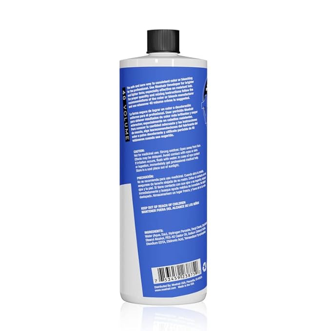 MOEHAIR Hair Developer 12% Hydrogen Peroxide | 40 Volume Developer | Lifts up to 6 Levels | Professional-Use 40V Developer | High Lifting Action | Paraben-Free | Peach Fragrance – 32 Fl. Oz