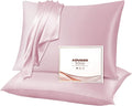 Adubor Silk Pillowcase for Hair and Skin with Hidden Zipper, Both Sides 23 Momme Silk Pillow Case, Queen Size 20×30 inches, Pink, 2PCS