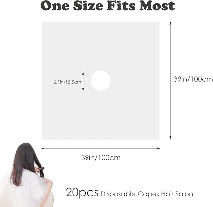 20pcs Disposable Waterproof Hair Color Capes - Hair Dye and Styling Bibs for Home and Salon Use