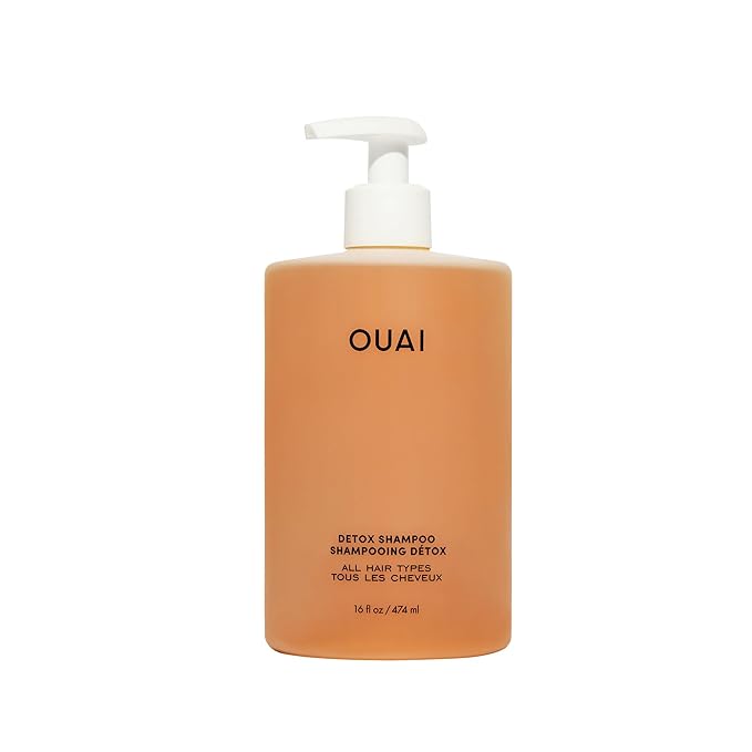 OUAI Detox Shampoo - Clarifying Shampoo for Build Up, Dirt, Oil, Product and Hard Water - Apple Cider Vinegar & Keratin for Clean, Refreshed Hair - Sulfate-Free Hair Care (16 oz)