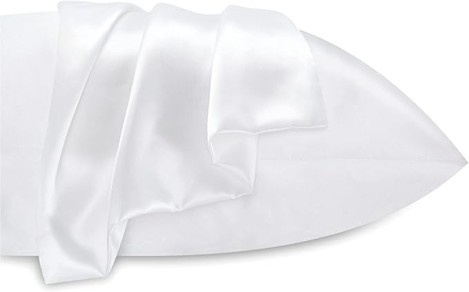 BEDELITE Satin Pillowcase for Hair and Skin, Super Soft Similar to Silk Pillow Cases 4 Pack with Envelope Closure, Cooling Pillowcases for Women Men (20"x26" Standard Size, White)