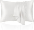 ECOSA Luxurious 30 Momme 100% Mulberry Silk Pillowcase (50x70cm) – 6A Grade Charmeuse Weave, Oeko-TEX® Certified – Frizz-Free Hair & Wrinkle-Free Skin (White)