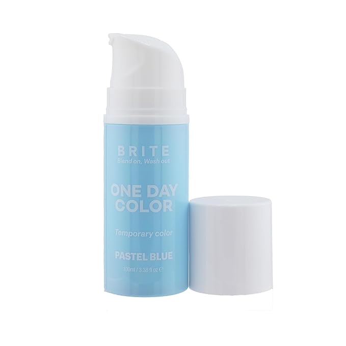 Brite One-Day Hair Color Mousse - Pastel Blue - Perfect For Lighter Hair with Mess-Free Application - Temporary Hair Color Dye (Pastel Blue, 3.38 Fl Oz)