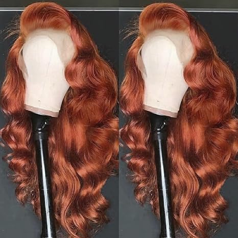 AMIRTY 200% Density Ginger Wig Human Hair 13X4 HD Transparent Lace Front Wigs Human Hair Pre Plucked with Baby Hair Chestnut Brown #33 Human Hair Wigs For Women 18 Inch