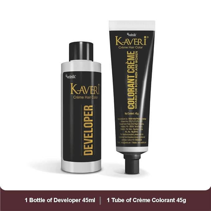 Kaveri Creme Hair Color Permanent Hair Dye Color - With Improved Creme Formula for Gray Coverage Ammonia Free Hair Color Dye for Rich Bright Long lasting (Burgundy, 3.04 Fl Oz) - Pack Of 3