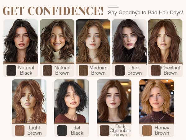 S-noilite Hair Toppers for Women Real Human Hair 3D 360° Cover Clip in 100% Real Human Hair Toppers 3″*4″ Clip in Silk Base 10 inch Meduim Brown