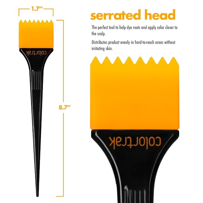 Colortrak Flexi Brush Set - 4 Pack | Tools for Precise Hair Coloring, Root Touch-Ups, Highlighting, Blending, and Dye Application, Serrated Head, Angled Head, and Straight Brushes Included