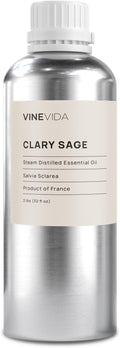 VINEVIDA Clary Sage Essential Oil - 32 oz (946.36 ml) - Undiluted - DIY Candle Scents & Soap Making - Bulk