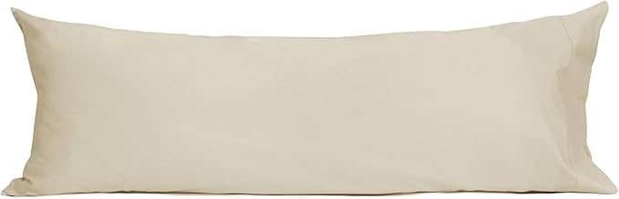 Sunflower Body Pillowcase 100% Cotton Long Pillow Cover/Case Envelope Closure 1 Pack, 21×54 inches Light Brown, Soft and Breathable