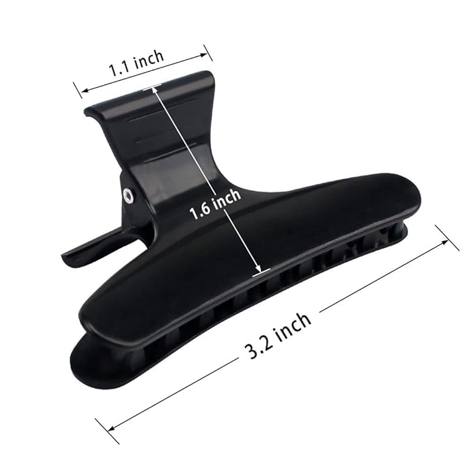 Ondder Hair Clips for Styling Sectioning Black Butterfly Hair Clips Clamps Claws Pro Salon Hair Clips for Cutting, Styling, Sectioning, Coloring Hair styling Clips Butterfly Clips Hair Accessories for