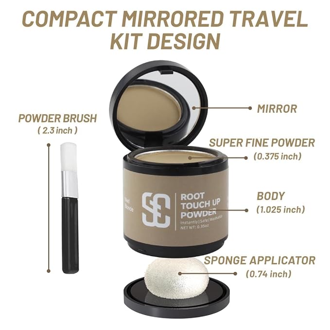 SOVONCARE Instantly Hairline Powder, Hairline Shadow Gray Hair Coverage Touch Up Hair Powder for Thinning Hair for Women Hair Root Touch Up Powder Hair Root Cover Up Conceals Hair Loss Brown