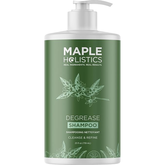 Maple Holistics Clarifying Shampoo for Oily Hair and Scalp - Deep Cleansing Shampoo Build Up Remover with Rosemary Oil - for Greasy Hair & Scalp - Vegan Color Safe Sulfate & Paraben Free (25 Fl Oz)