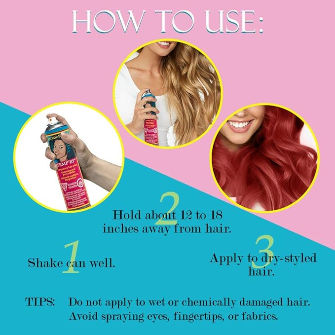 Jerome Russell Auburn Spray-On Hair Color - Intense, Fast-Drying, Non-Sticky, Travel Size Hair Dye for Vivid, Instant Color, 2.2 oz