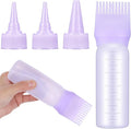 Hair Oil Applicator Bottle Hair Dye Brush Hairs Oil Bottle Root Comb 6 Ounce Reusable Hairs Oiling Color Tools with Graduated Scale and 3pcs Pointed Mouth Cover for Scalp Women Men
