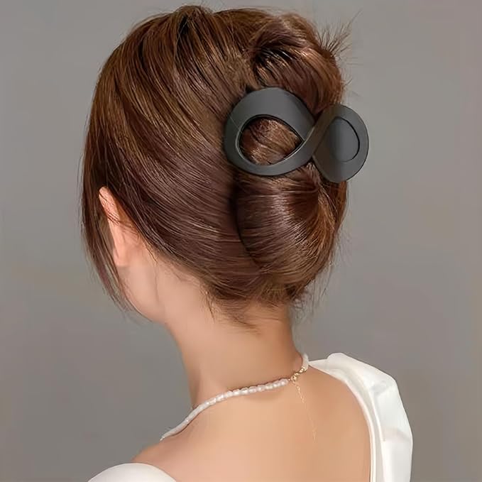 4 PCS French Concord Curved Hair Claws for Women, 3.35 Inch Volume No Slip Grip Banana Clamps for Strong Hold Hair Styling Accessories