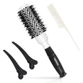 Round Brush For Blow Drying, Nano Tech Thermal Ceramic Ionic, Ball Tip Round Barrel Hair Brushes For Styling, 2 Clips and 1 Comb Included (2.54 inch with Bristles & Barrel 1.3 inch)…