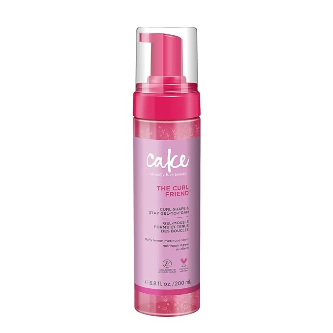 Cake Beauty Gel-to-Foam Curl Styler, The Curl Friend – High Hold & Definition - Frizz Protection- Infused with Coconut Oil & Shea Butter - For Curly Hair- 6.8 fl oz./ 200 mL