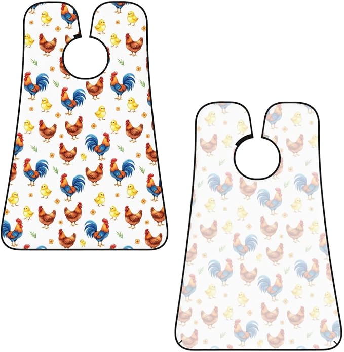 Beard Hair Catcher Bib, Waterproof Non-Stick Grooming Apron for Shaving Trimming, Perfect for Men Dad, Cute Hen Rooster Chicken Shave Bib