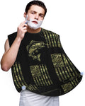 Men's Shaving Accessory Bass Fishing Camo Camouflage American Flag Hunting Black, Waterproof Beard Apron with Hair Catcher & Suction Cups