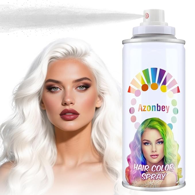 Halloween Hair Spray,Temporary Hair Color Spray for Women Kids Men,Washable Hairspray,Colored Hair Spray,Color Hairspray for Halloween,Party,Cosplay,Christmas Day (01#White)